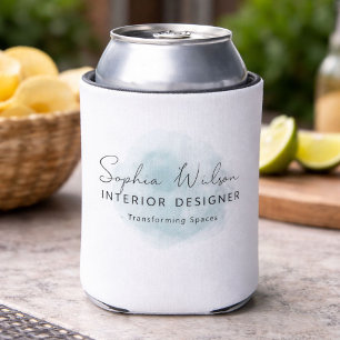 Enfriador De Latas Firma de Acuarela Profesional y Elegante para Nego