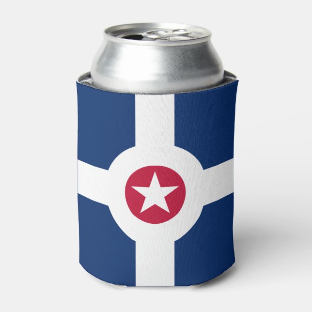 Enfriador De Latas Flag of Indianapolis, Indiana Can Cooler (Lata Anverso)