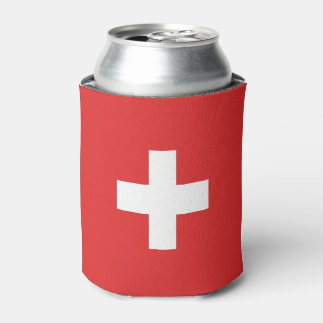 Enfriador De Latas Flag of Switzerland Svizzera - Suiza Suisse - (Lata Anverso)