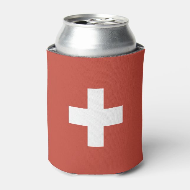 Enfriador De Latas Flag of Switzerland Svizzera - Suiza Suisse - (Lata Anverso)