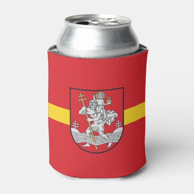 Enfriador De Latas Flag of Vilnius, Lithuania Can Cooler (Lata Anverso)