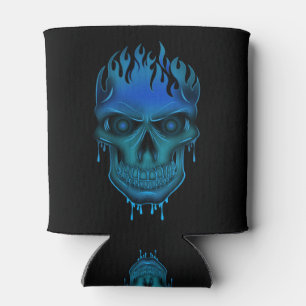 Enfriador De Latas Flame Skull - Azul