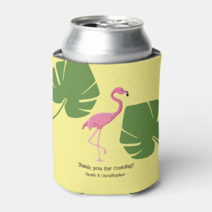 Enfriador De Latas Flamenco Rosa Bodas Amarillas Destino Tropical