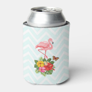 Enfriador De Latas Flamenco Rosa & Hibisco Tropical Elegante