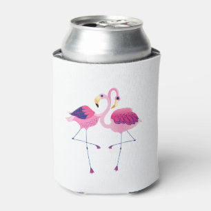 Enfriador De Latas Flamencos rosados enamorados