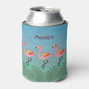 Enfriador De Latas Flamencos tropicales sin su nombre