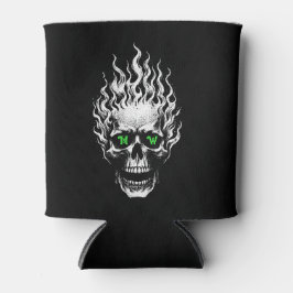 Enfriador De Latas Flaming Skull Personalized