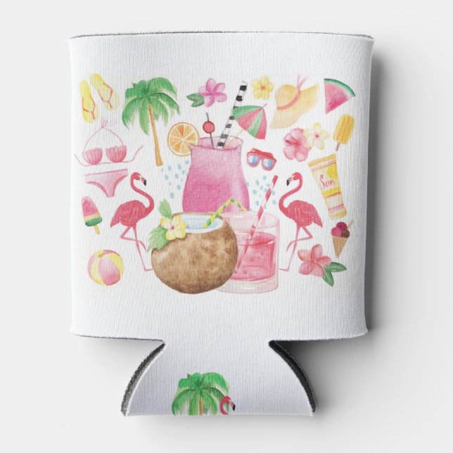 Enfriador De Latas Flamingo Beach Lover Cooler (Anverso)
