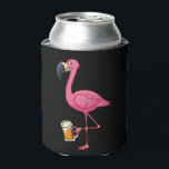 Enfriador De Latas Flamingo Drinking Beer - Funny Pink Flamingo<br><div class="desc">Flamingo Drinking Beer - Funny Pink Flamingo</div>