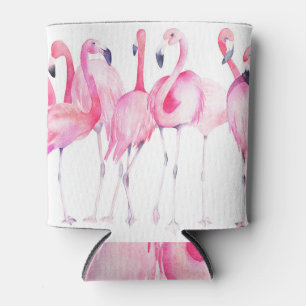 Enfriador De Latas Flamingo exótico: impresión acuática de verano