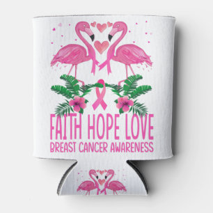 Enfriador De Latas Flamingo Faith Hope Love Mama Cancer Awareness