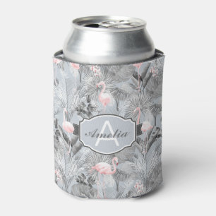 Enfriador De Latas Flamingo Orquídea Trópico Patrón Gris ID868