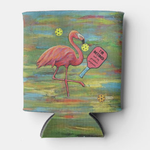 Enfriador De Latas Flamingo retirado jugando a la acuarela del balonc