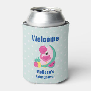 Enfriador De Latas Flamingo rosa con sandía y piña