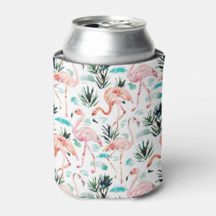Enfriador De Latas Flamingo rosa de color de agua AWKWARRRD