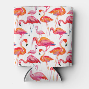 Enfriador De Latas Flamingo rosa, diseño de patrones sin fisuras.