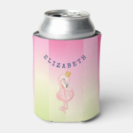 Enfriador De Latas Flamingo rosa lindo Ombre rayado