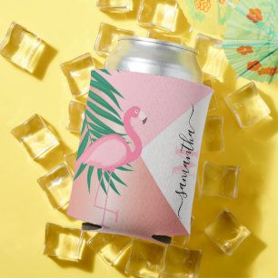 Enfriador De Latas Flamingo rosa tropical