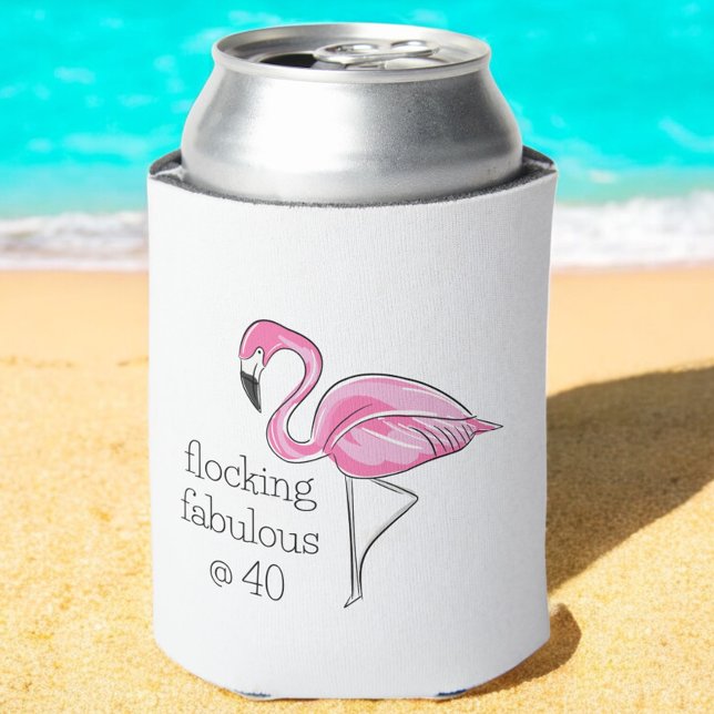 Enfriador De Latas Flamingo rosado en bandadas fabulosas en los cuare (Subido por el creador)