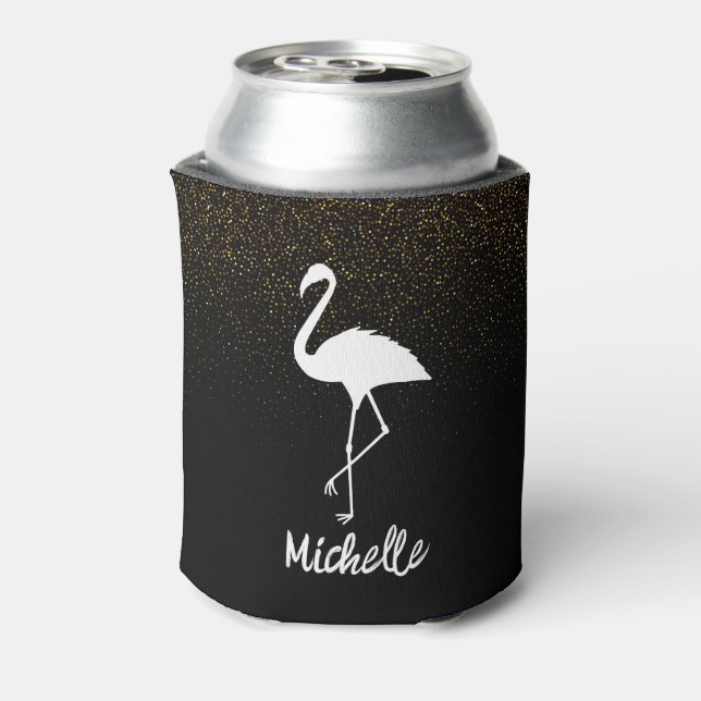 Enfriador De Latas Flamingos Modernos con Estilo Personalizados  (Reverso de la lata)