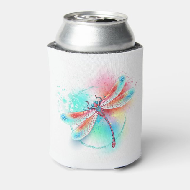 Enfriador De Latas Fléon roja sobre fondo acuarela (Reverso de la lata)