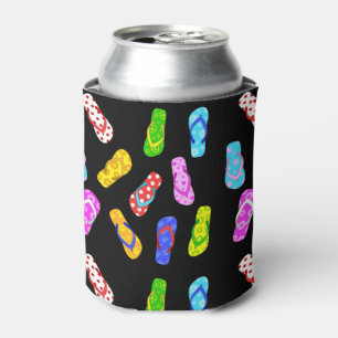 Enfriador De Latas Flip Flop Pattern Black Refrigerador de bebidas