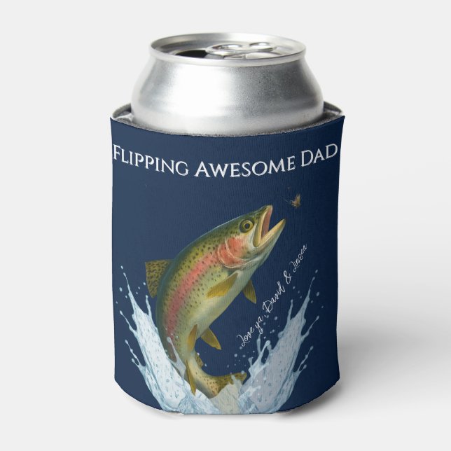 Enfriador De Latas Fliping Awesome Dad kids nombra (Lata Anverso)