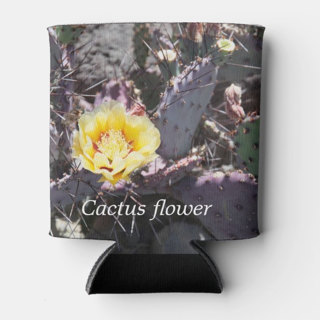 Enfriador De Latas Flor de cactus amarillo en primavera (Anverso)