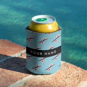 Enfriador De Latas Flor de Cerezo, Sakura Rosa, Tu Nombre