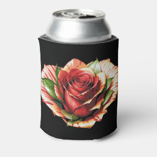 Enfriador De Latas Flor de diseño de Rosa de candy única