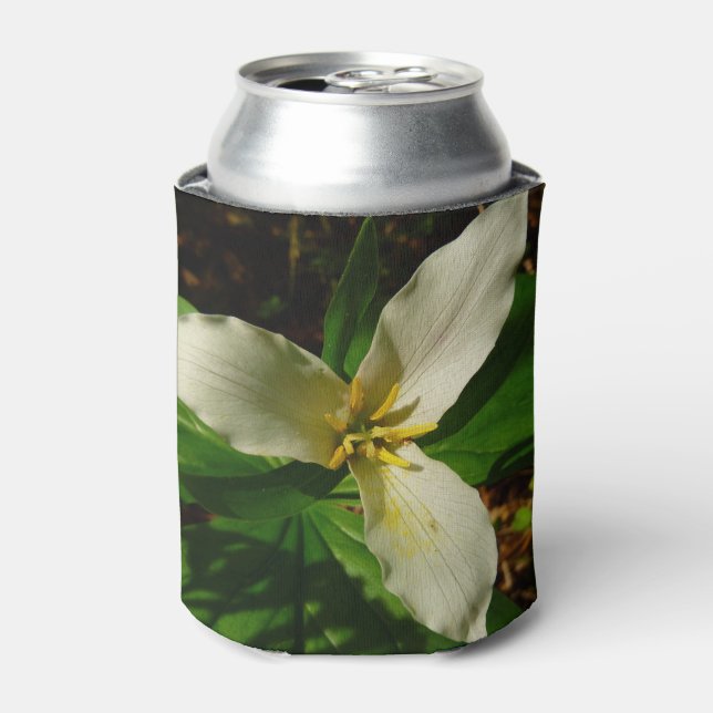 Enfriador De Latas Flor de flores de trillio blanco (Lata Anverso)