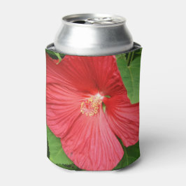 Enfriador De Latas Flor de Hibisco Brillante Magenta Floral