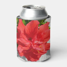 Enfriador De Latas Flor de Hibisco Doble Rojo