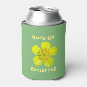 Enfriador De Latas Flor de mariposa vibrante. Buck Up Buttercup.
