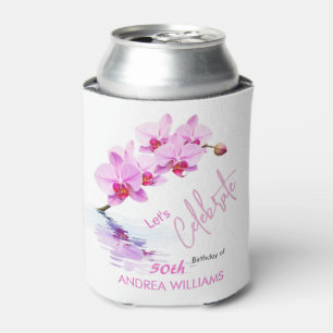 Enfriador De Latas Flor de Orquídea Silvestre Florece Cumpleaños 50