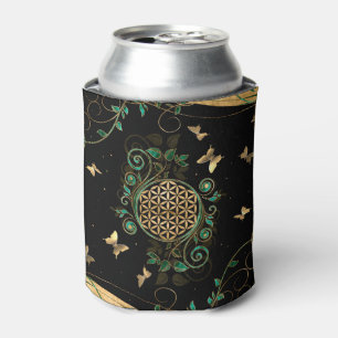 Enfriador De Latas Flor de vida - Bizcocho malaquita y mariposas