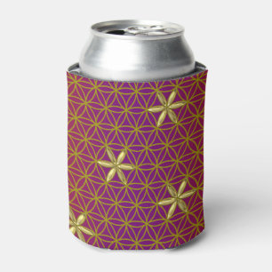 Enfriador De Latas Flor de vida - sello de patrón sin soldadura - oro
