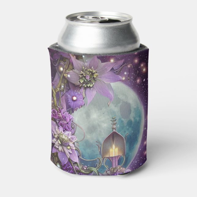 Enfriador De Latas Flor morada de la luna (Reverso de la lata)