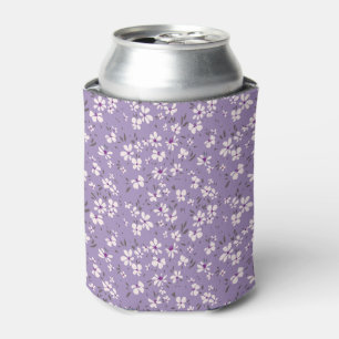 Enfriador De Latas flor morena blanca y linda con fondo azul