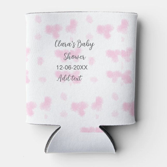 Enfriador De Latas Flor rosa lindo ducha de bebé acuarela moderna dat (Anverso)