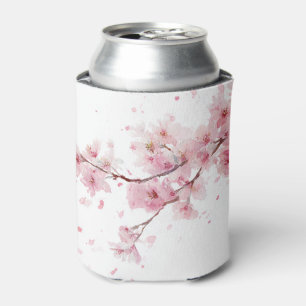 Enfriador De Latas Flor Sakura Flor de Cerezo Rosa Acuarela Lindo