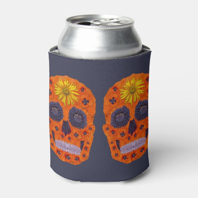 Enfriador De Latas Flor Skull 1 (Lata Anverso)