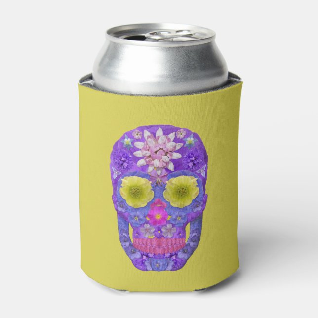 Enfriador De Latas Flor Skull 5 (Lata Anverso)