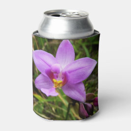 Enfriador De Latas Flor tropical púrpura de orquídea salvaje