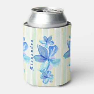 Enfriador De Latas Floral Acuarela Personalizada