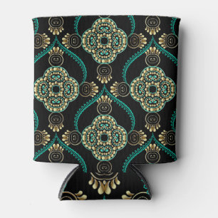 Enfriador De Latas Floral árabe, elegante patrón vintage.