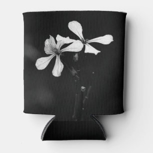 Enfriador De Latas floral blanca y negra mínima