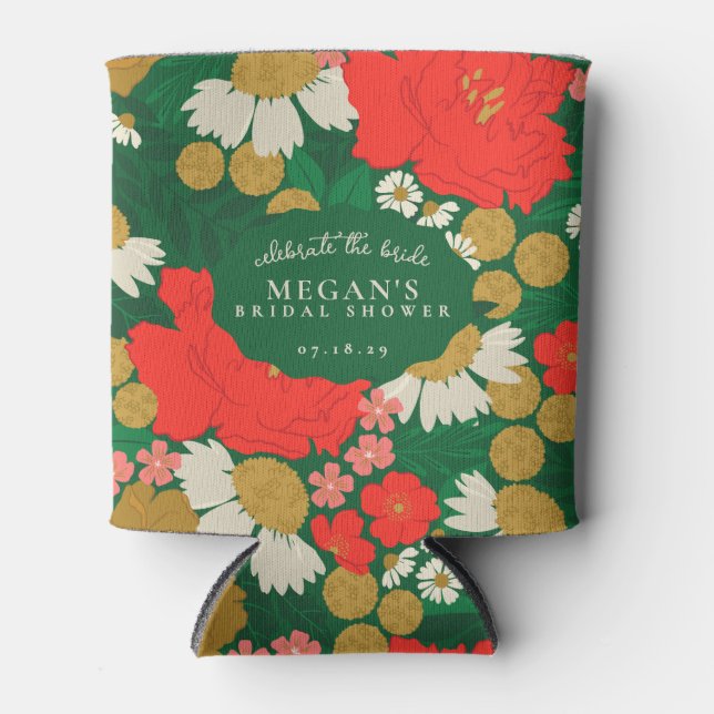 Enfriador De Latas Floral Bouquet Bridal Shower (Anverso)