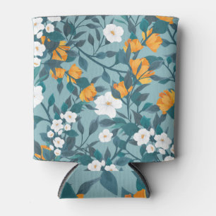 Enfriador De Latas Floral de Apple: Motif de patrón en flor.