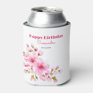 Enfriador De Latas Floral de cerezo rosado rustico Sakura cumpleaños